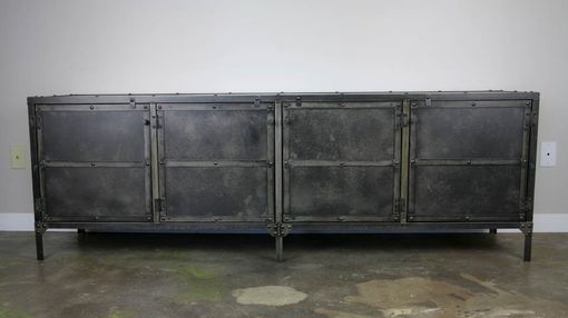 Custom Made Media Console/Credenza All Steel (Reclaimed Wood Avail) Urban Loft Décor Metal Sideboard, Tv Stand