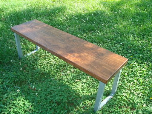Custom Made Wide Plank Hardwood Industrial Dining Set