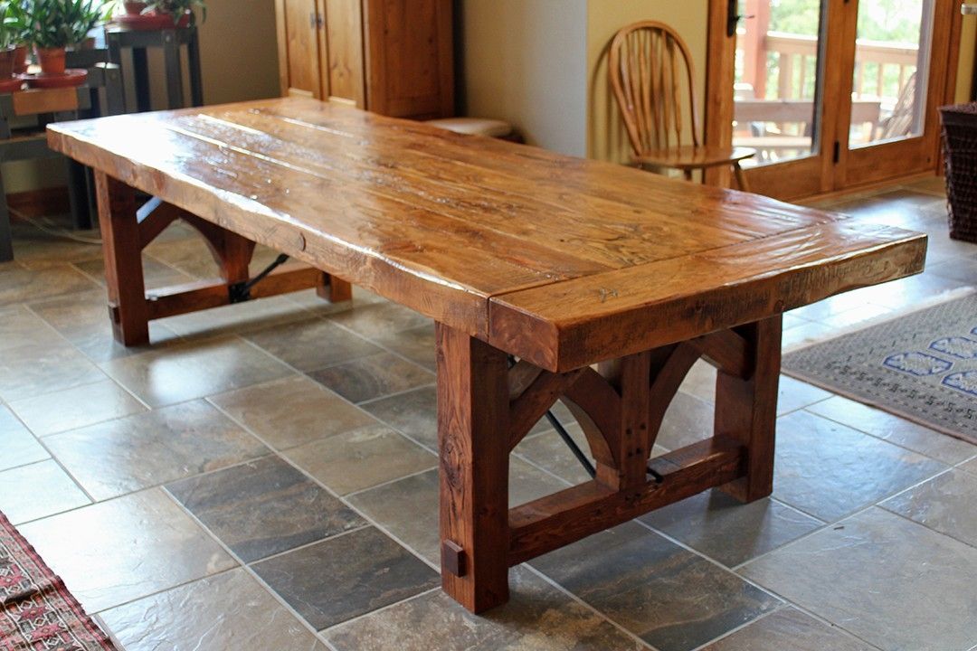 Custom Farmhouse Dining Table by Sentinel Tree Woodworks