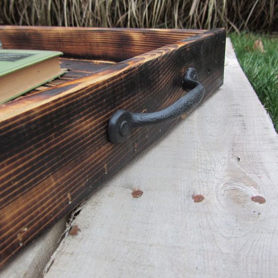 Hand Made Wood Ottoman Tray Made From Reclaimed Pallet Wood Serving