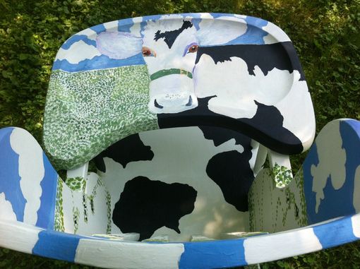 Custom Made High Chair With Cows