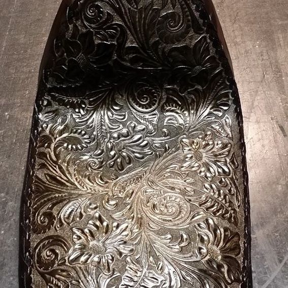 hand tooled leather motorcycle seats