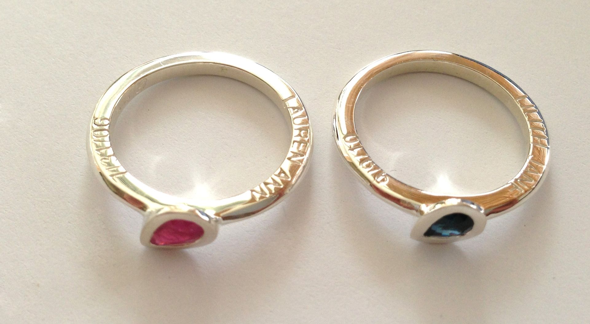 Hand Crafted Mother Daughter Rings by Chris & Alix Jewelry Inc