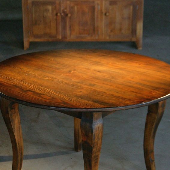 Hand Crafted Round End Table From Reclaimed Old Pine by ECustomFinishes