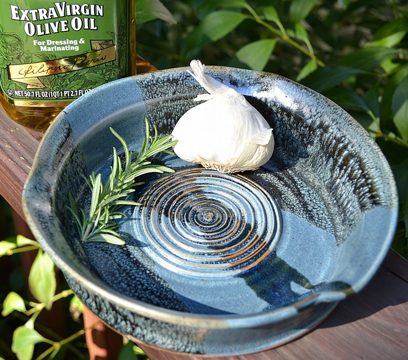 Custom Made Garlic Grater, Olive Oil Dipping Bowl by Amy Manson Pottery