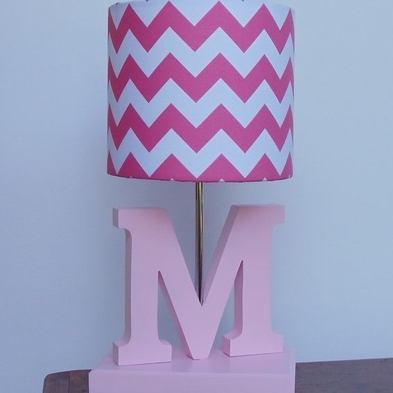 Hand Crafted Letter Lamp Handmade Wooden Nursery Or Kids Lamp by