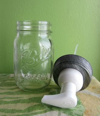Custom Made Upcycled Mason Pint Jar Foaming Soap Dispenser