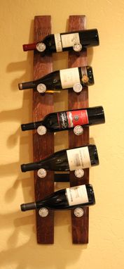 Custom Made Wine Stave 5 Bottle Wine Rack