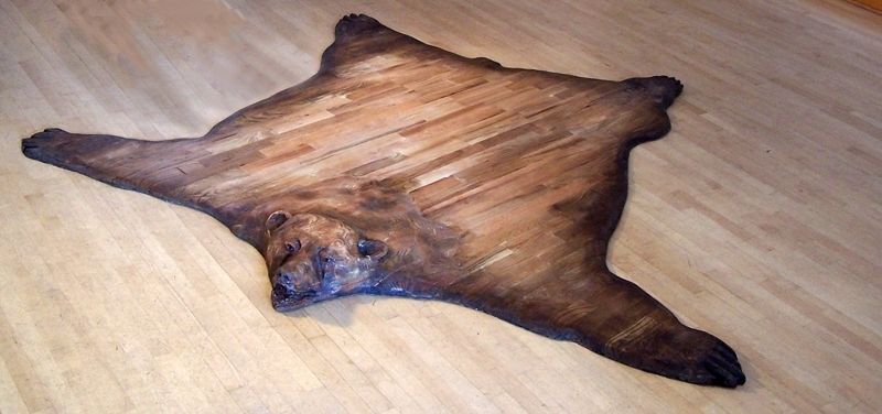 Hardwood Floor Skin Bear Rug