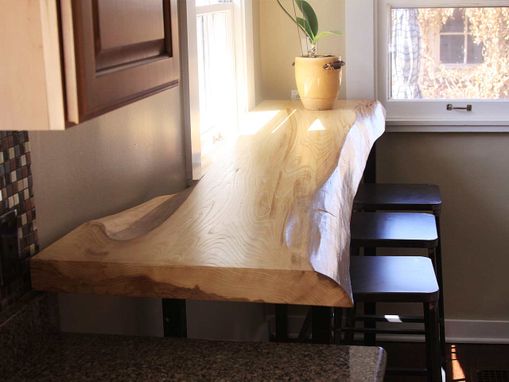 Custom Made Siberian Elm Slab Breakfast Bar