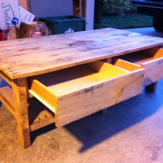 Custom Reclaimed Oak Coffee Table by Stylish Concepts