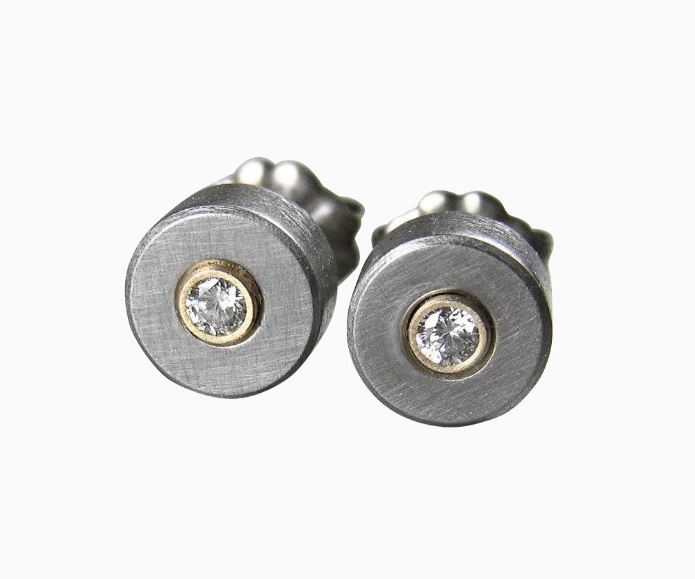 Buy Custom Made Stainless Steel Diamond Stud Earrings, made to order Stainless Steel Diamond Stud Earrings