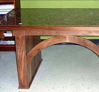 Custom Made Solid Walnut And Granite Desk