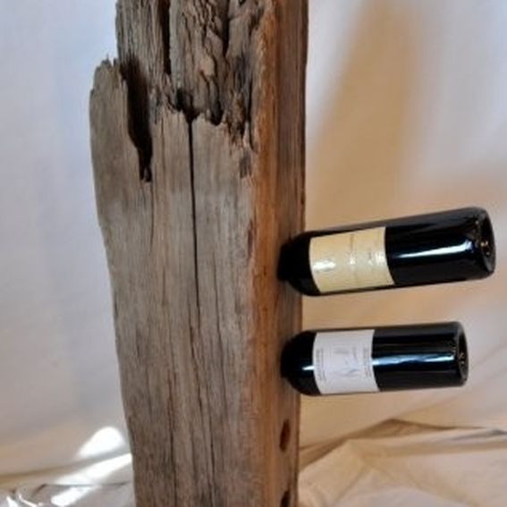 Handmade Driftwood Wine Rack by Drew Lambert Designs