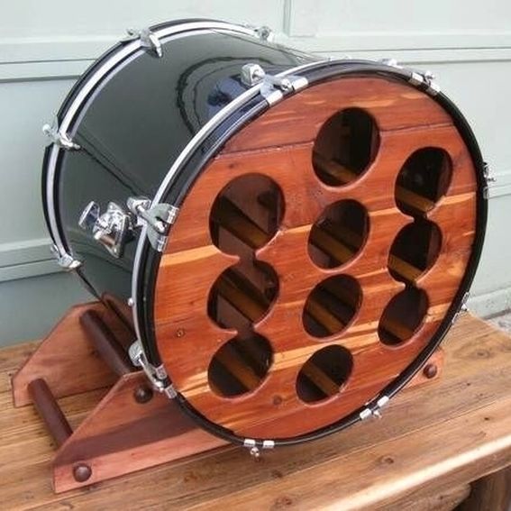 Buy a Handmade Bass Drum Wine Rack, made to order from FullenCraft