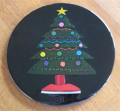 Custom Made Fused Glass Christmas Tree Platter