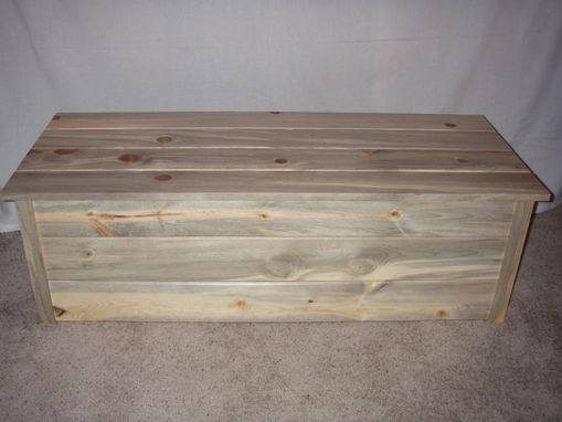 Custom Made Colorado Blue Stained Pine Blanket Chest