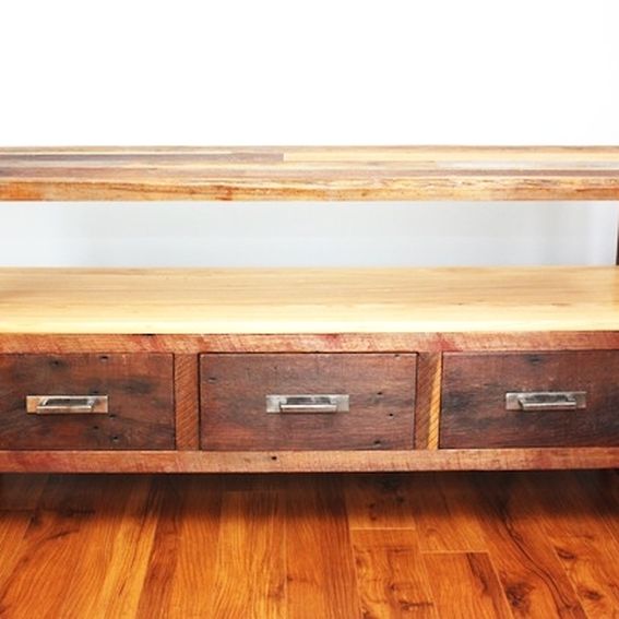 Buy a Custom Reclaimed Wood Media Console, made to order from what WE