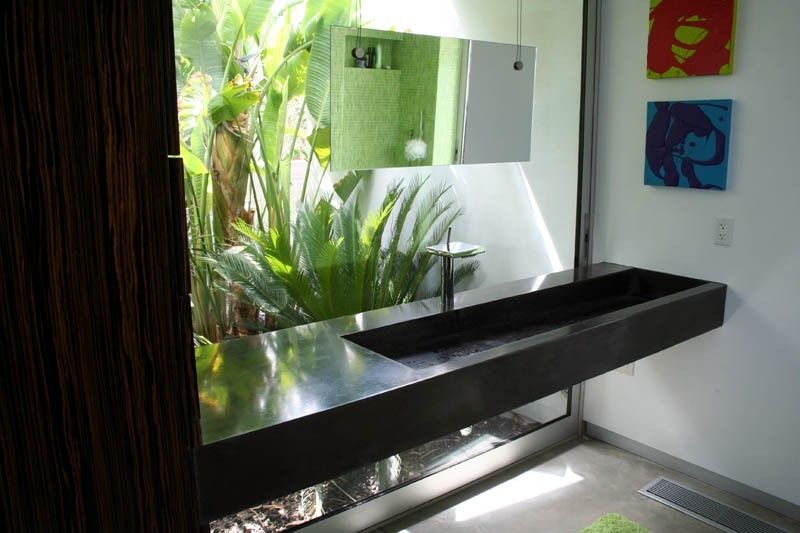 Hand Crafted Custom Concrete Floating Sink by James Dewulf