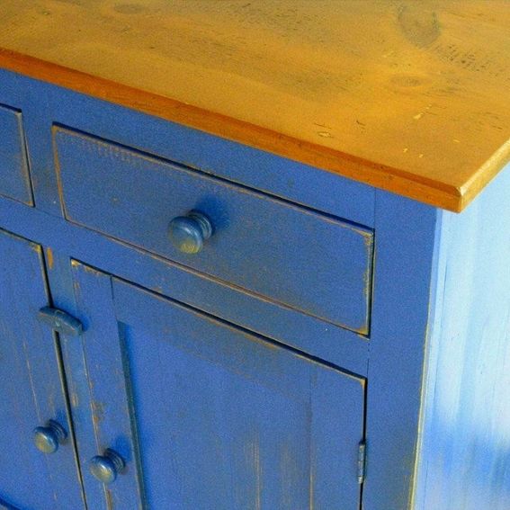 Handmade Large Custom Rustic Blue Barn Wood Hutch By ECustomFinishes ...