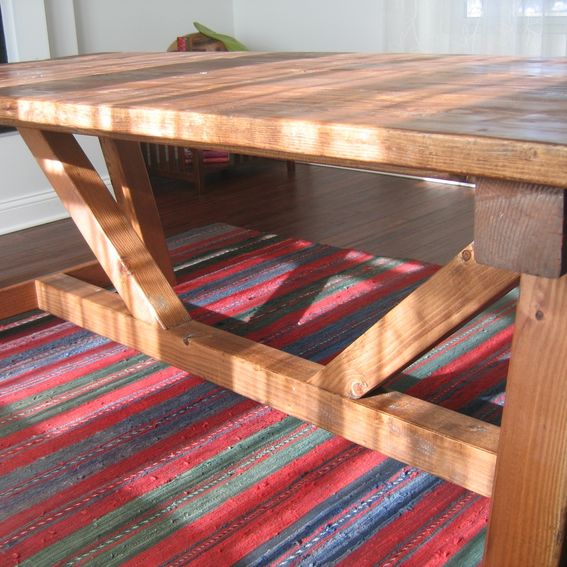 Hand Made Trestle Farmhouse Table, Reclaimed Wood, Farmhouse Dining