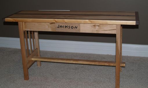 Custom Made Maple And Walnut Mission Style Bench