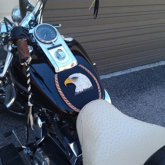 ostrich skin motorcycle seat