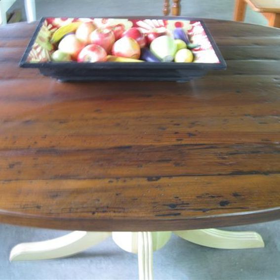 Custom Rustic Round Kitchen Table by ECustomFinishes Reclaimed Wood