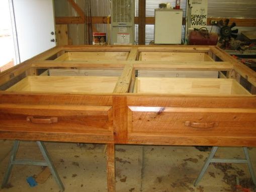 Custom Made Platform Bed Rustic Cypress Wood