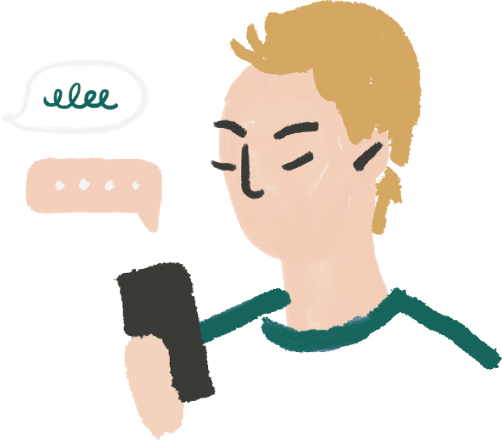 Illustration of man on smartphone