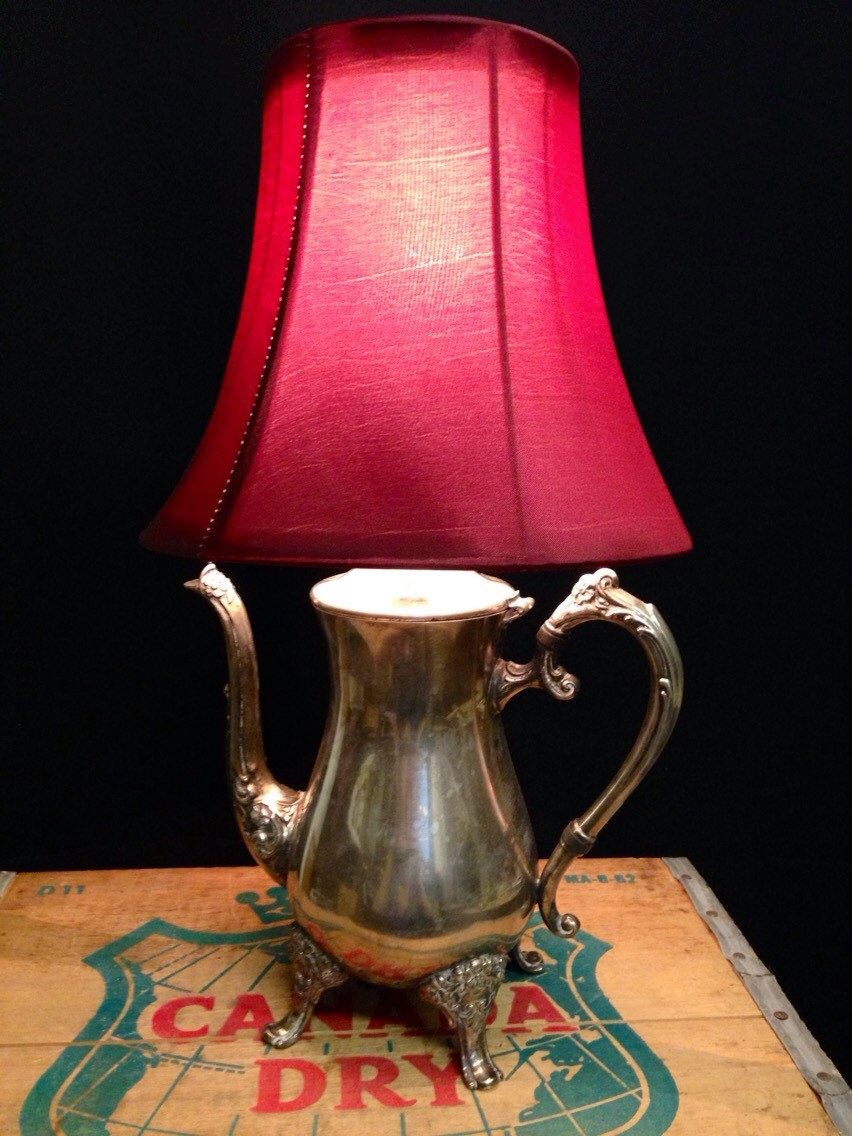 Buy a Handmade Upcycled Vintage Silver Teapot Lamp, made to order from