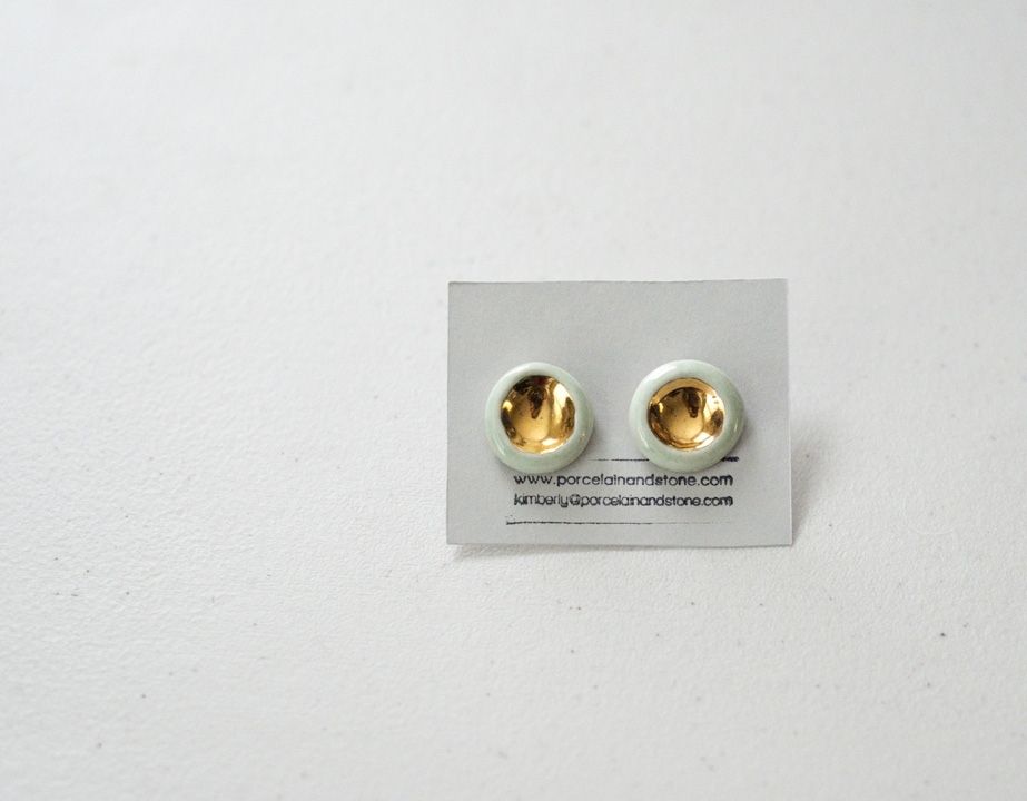 22k Gold Barnacle Porcelain Earrings