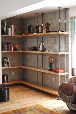 Custom Made Industrial Built-In Bookcases