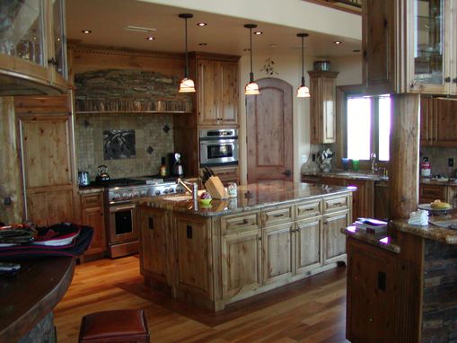 Hand Crafted Knotty Alder Custom Made Kitchen Cabinets ...