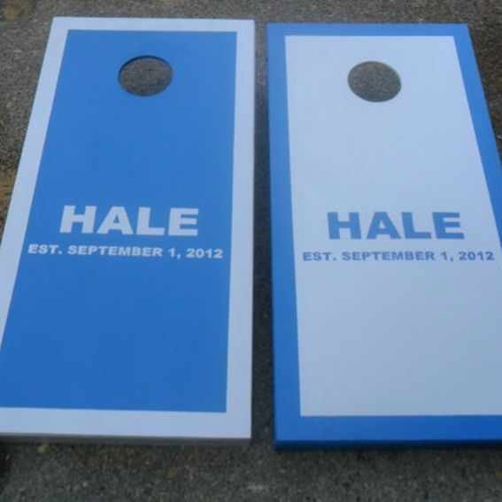 Hand Crafted Personalized 3 Letter Monogram Custom Corn Hole "Baggo