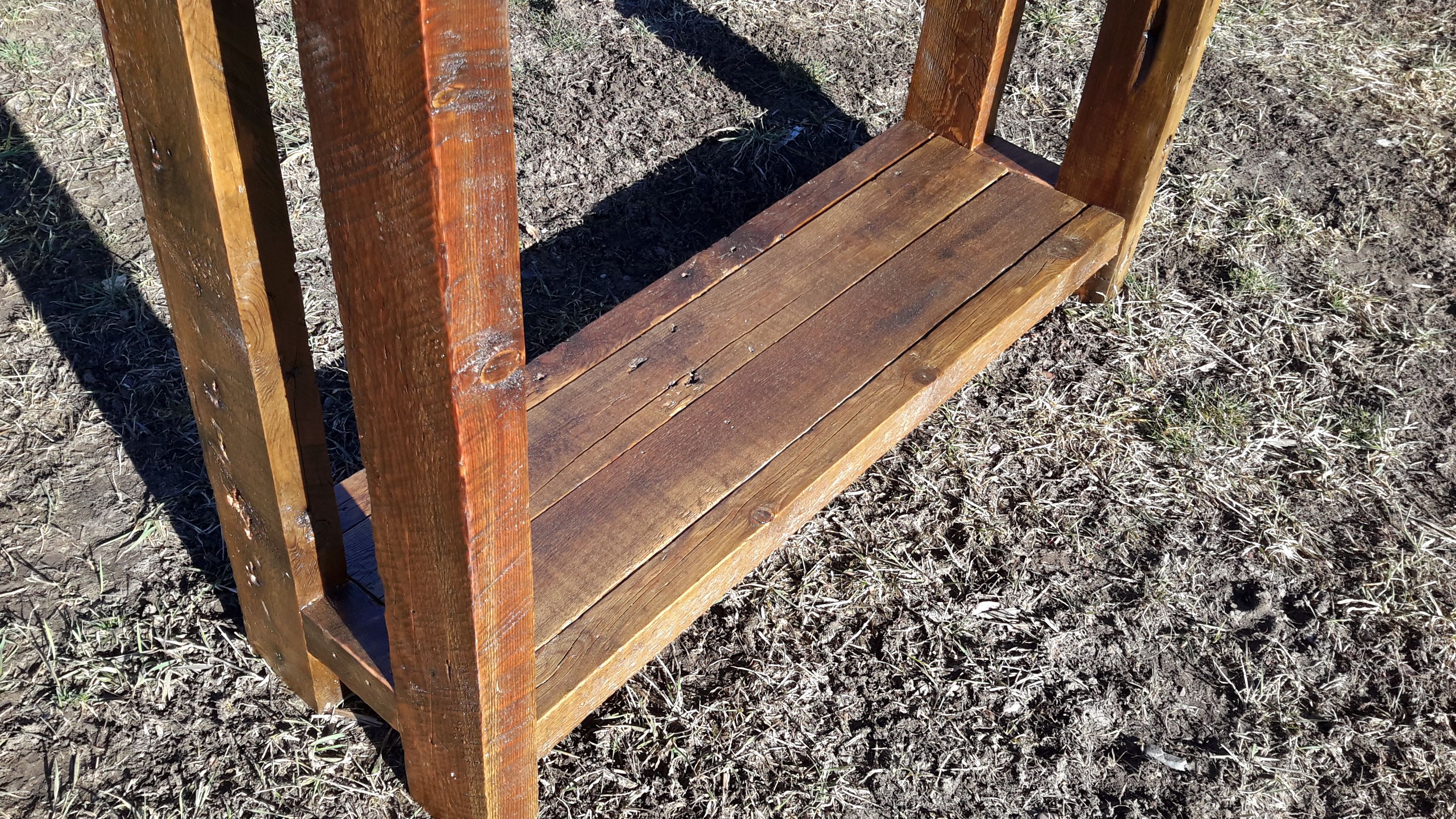 Hand Made Reclaimed Barnwood Sofa Table Made In Montana By 406Rustic