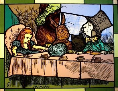 Custom Made Alice In Wonderland Tenniel Stained Glass