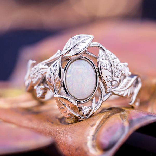 This Australian white opal has beautiful, but subtle color flash on a white body.