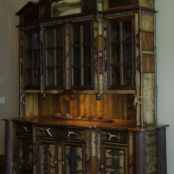 Custom Made Adirondack Rustic Buffet/Hutch by L. Post Rustics