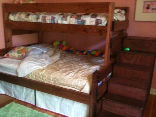 Custom Made Twin Over Full Bunk Bed With Staircase Storage