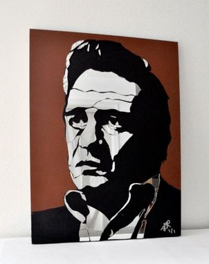 Custom Made Johnny Cash Mirror Art