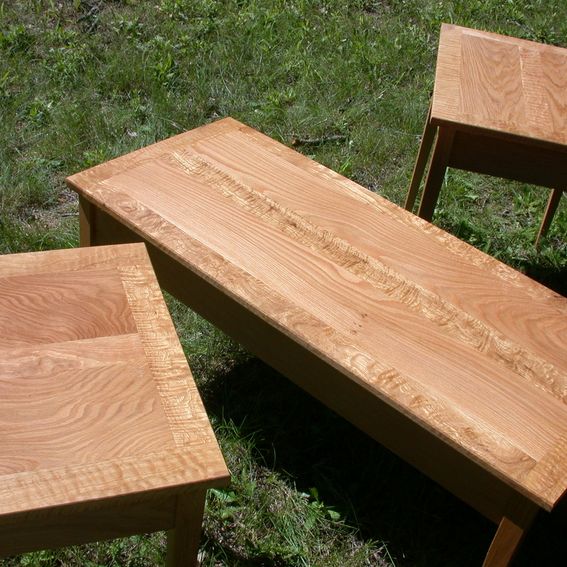 Handmade White Oak Shaker Style End Tables/Coffee Table by Pugbutt