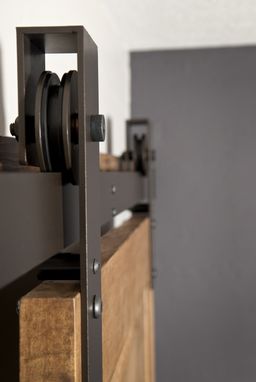 Custom Made Interior Barn Door Hardware: Flat Track Installation