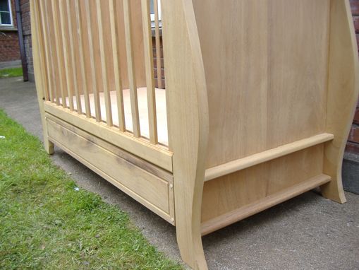 Custom Made Sleigh Style Teak Crib