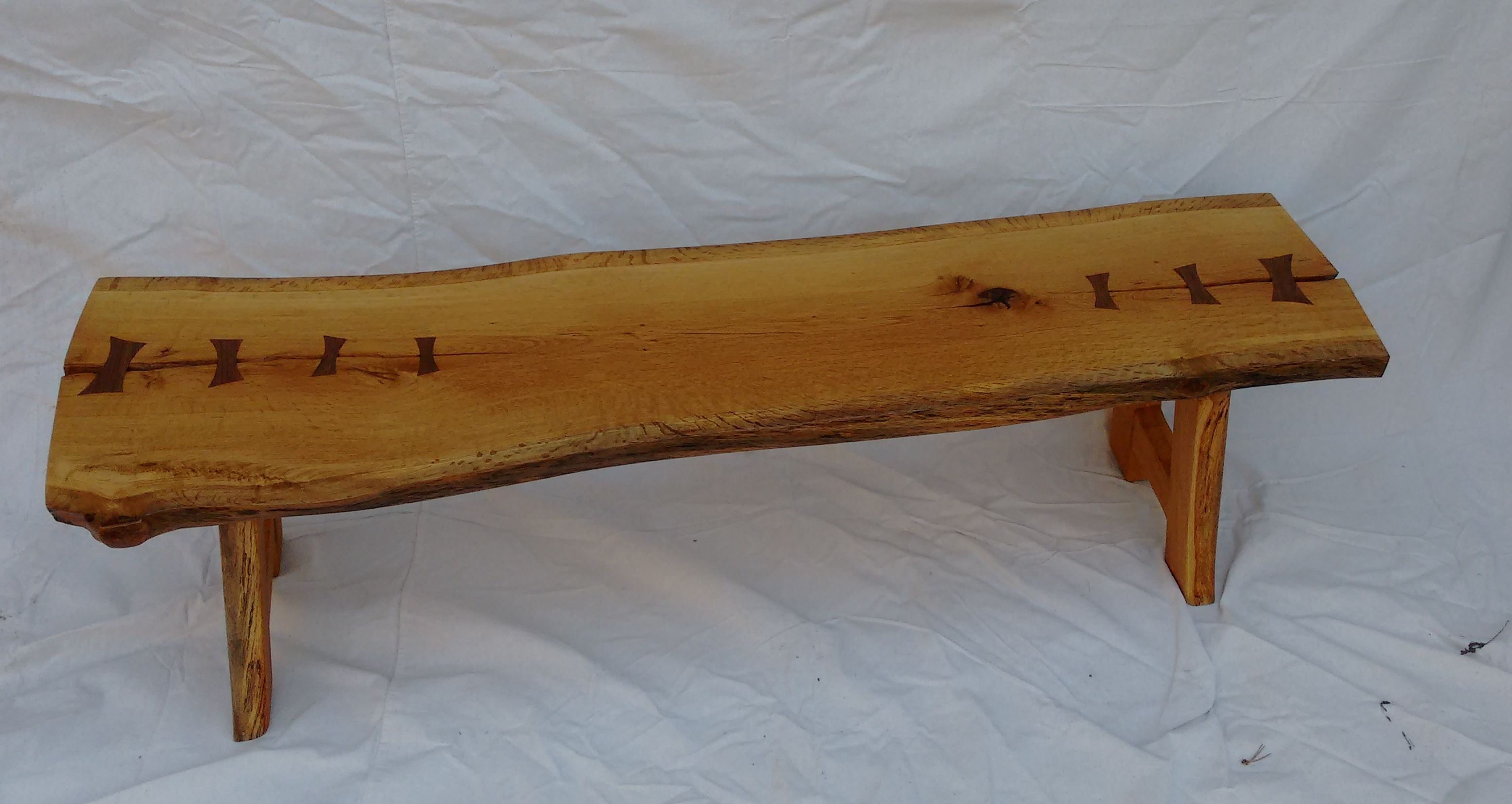 Buy a Hand Crafted White Oak Live Edge Slab Table Or Bench, made to