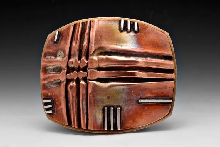 Handmade Fold-Form Belt Buckle, In Copper, Brass, Sterling Silver, And Bronze by Alex Metal Arts ...
