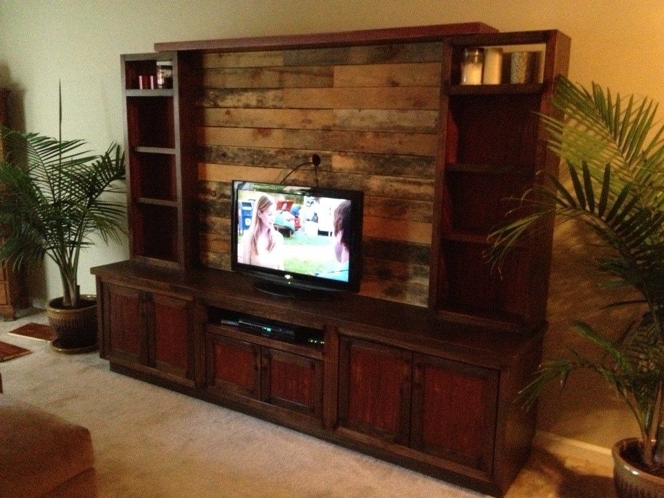 Handmade Custom Entertainment Center With Pallet Wood by H&amp;C Custom ...