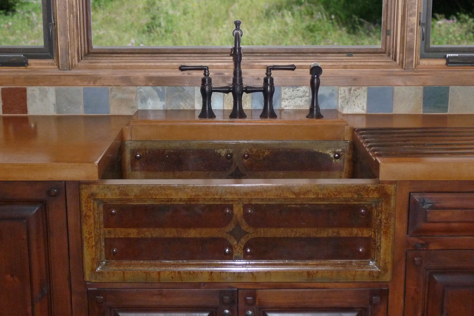 custom farm sink kitchen