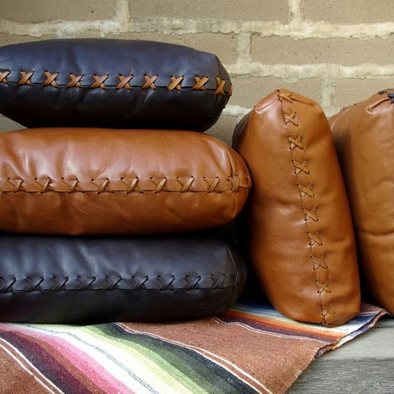 leather pillows