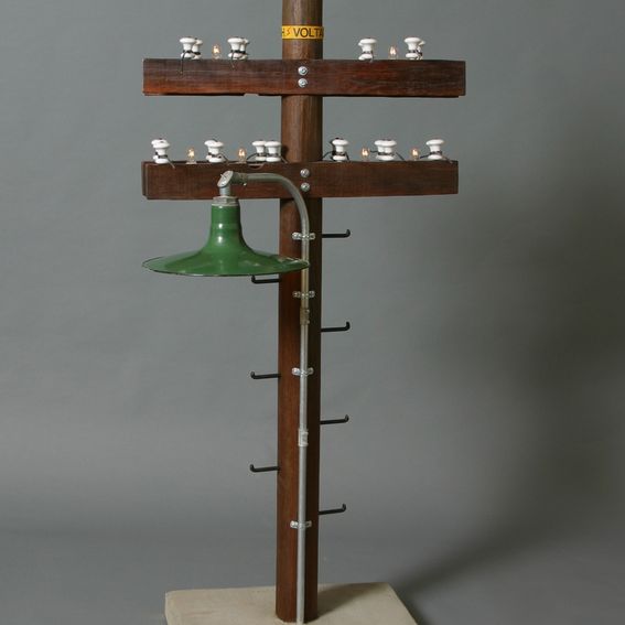 Handmade Telephone Pole Lamp by Ajm Furniture